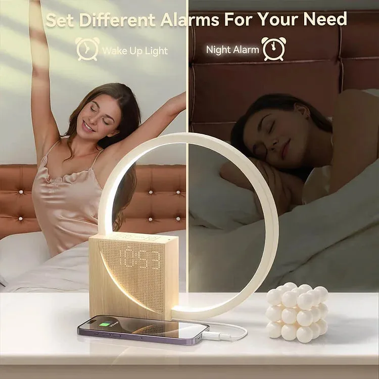Touch Control Bedside Alarm Clock Light – Elegant & Adjustable Wake-Up Lamp