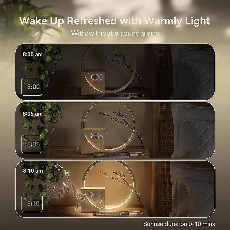 Touch Control Bedside Alarm Clock Light – Elegant & Adjustable Wake-Up Lamp