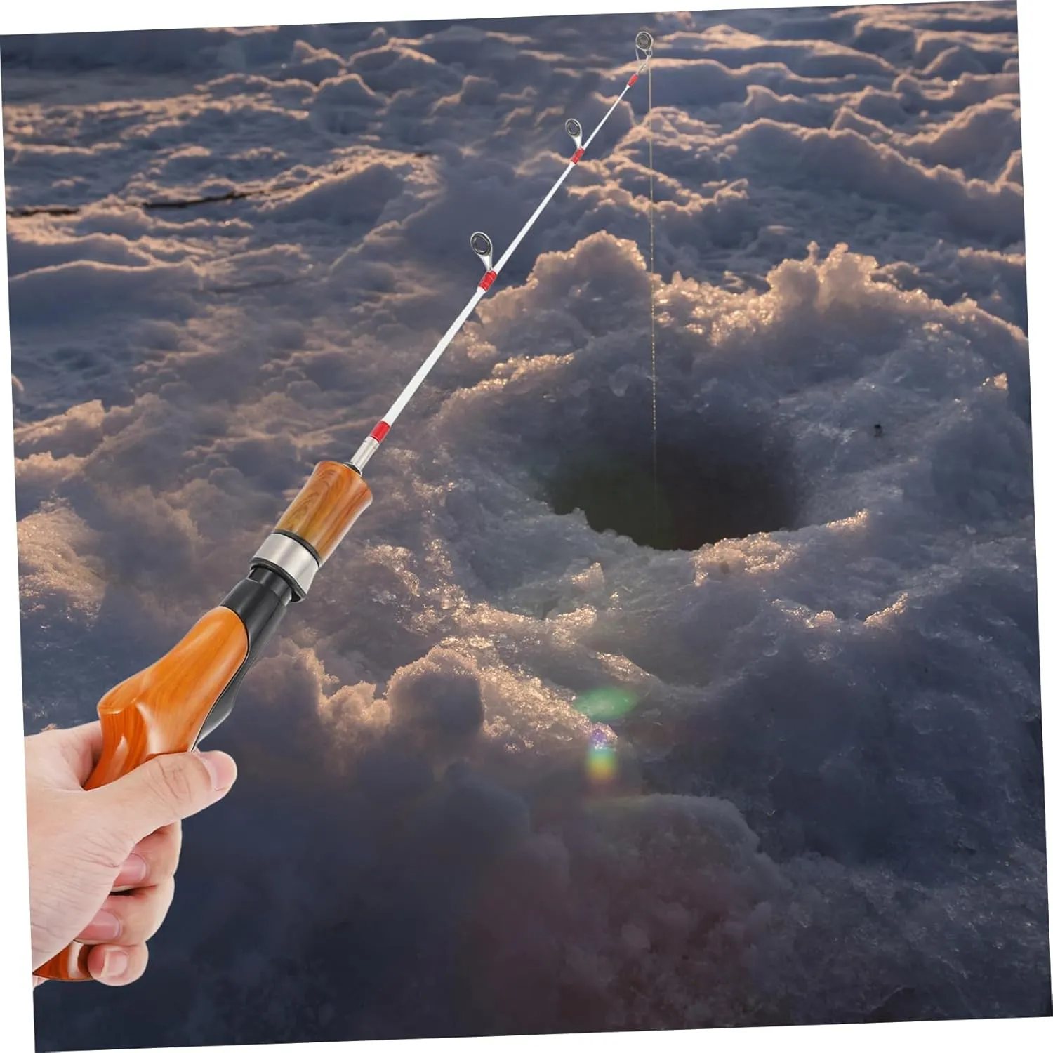 TOYANDONA Ice Fishing Rod Pole Telescoping Telescopic Adjustable Fishing Rod Ice Fishing Tool Short Fishing Rod