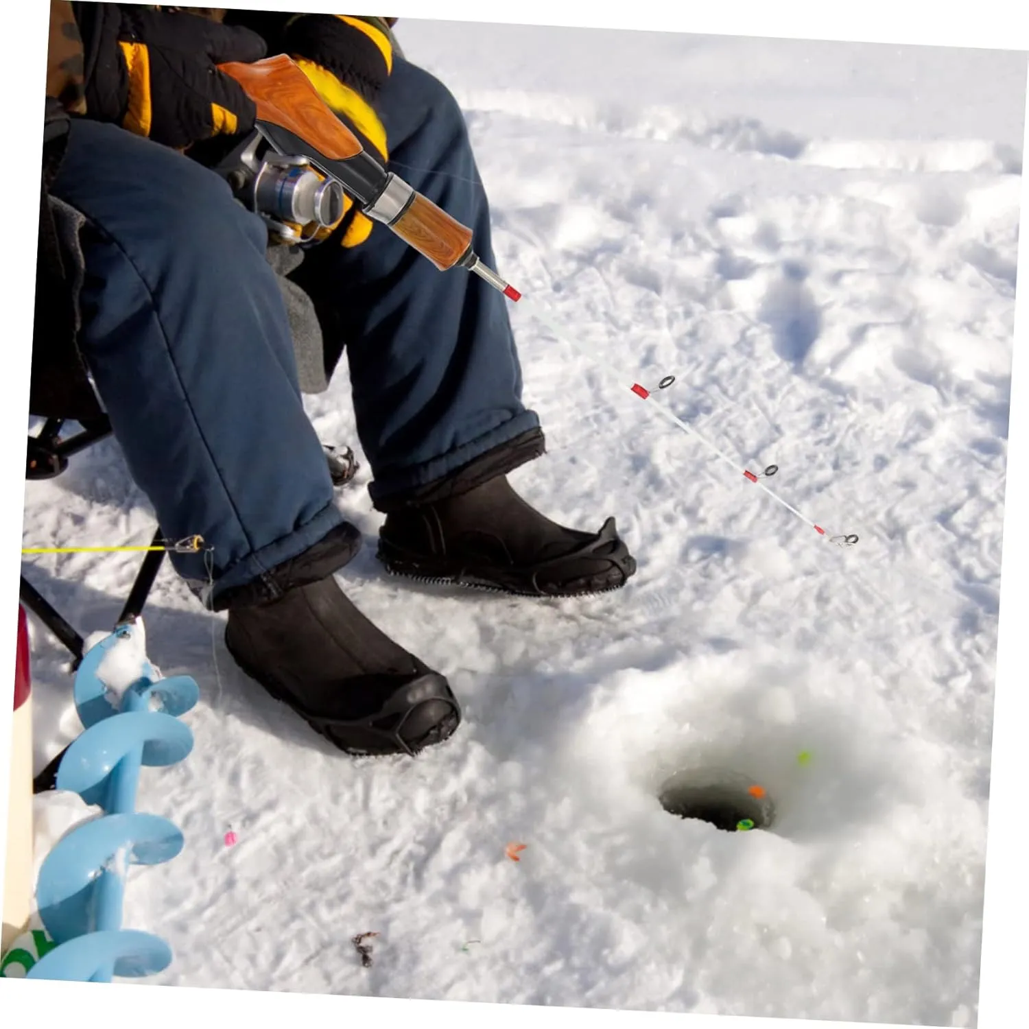 TOYANDONA Ice Fishing Rod Pole Telescoping Telescopic Adjustable Fishing Rod Ice Fishing Tool Short Fishing Rod