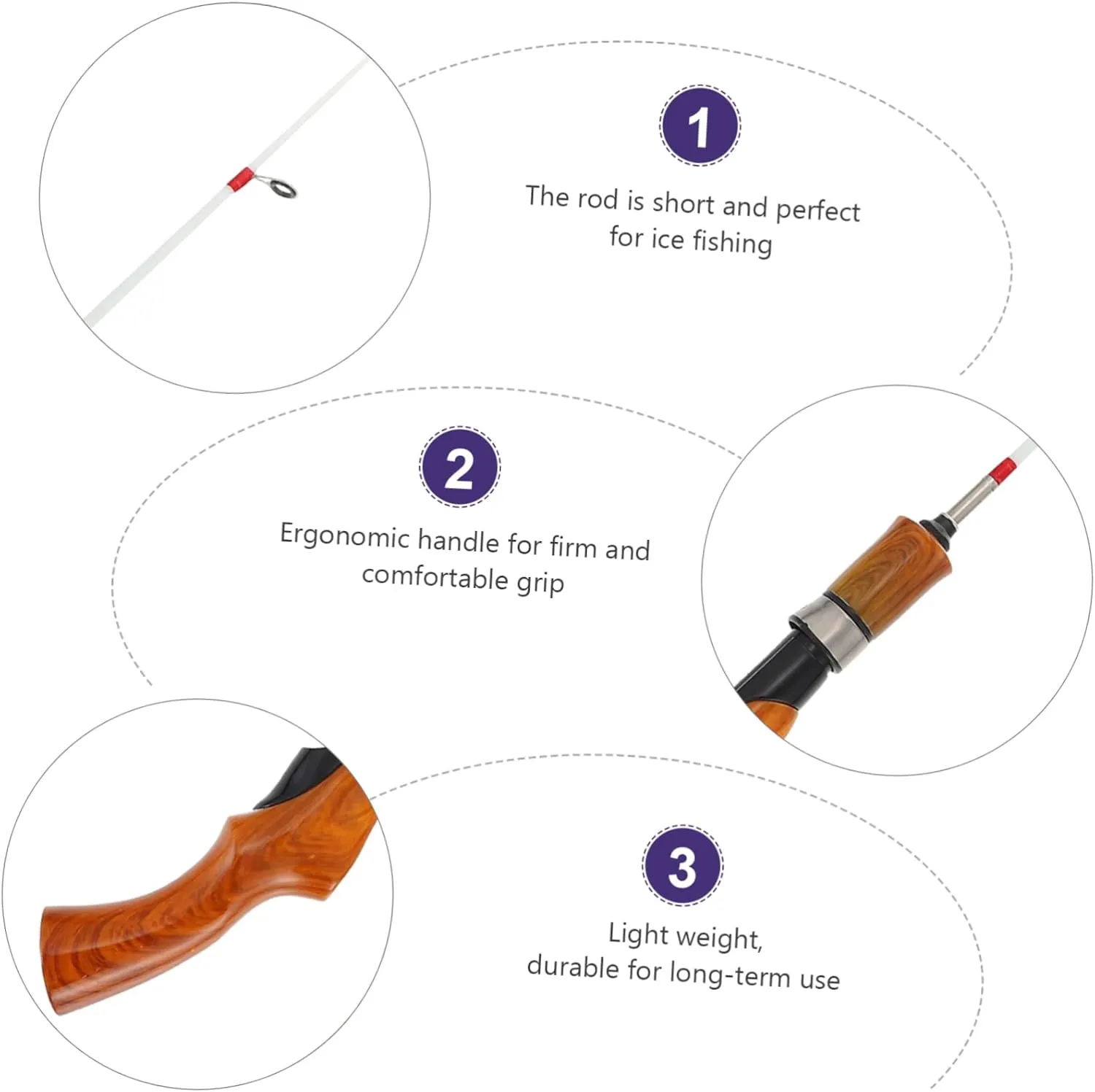 TOYANDONA Ice Fishing Rod Pole Telescoping Telescopic Adjustable Fishing Rod Ice Fishing Tool Short Fishing Rod