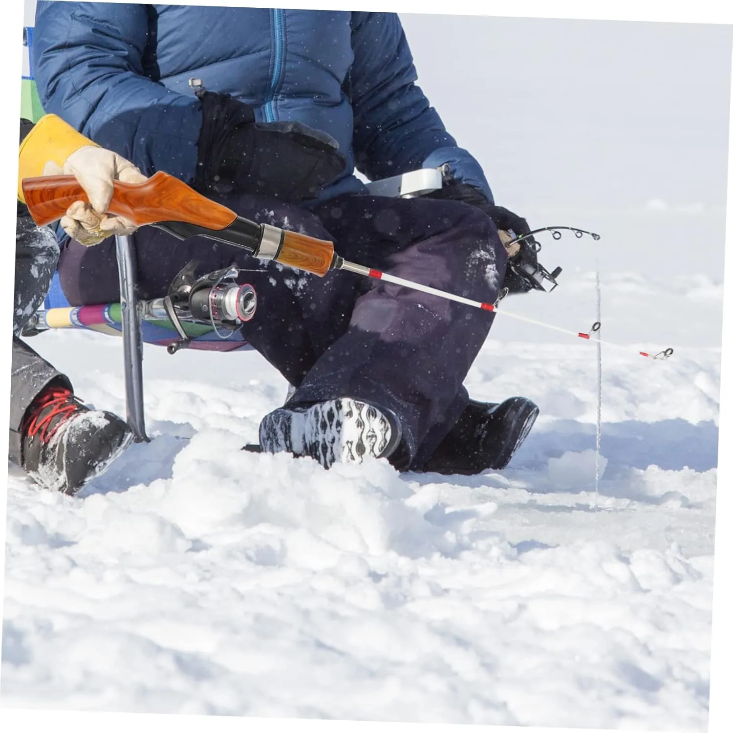 TOYANDONA Ice Fishing Rod Pole Telescoping Telescopic Adjustable Fishing Rod Ice Fishing Tool Short Fishing Rod