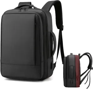Travel Backpack for Men Women, Carry on Backpack, Waterproof Personal Item Travel Bag, 30L Business Work Weekender Bag Suitcase Luggage, TSA Laptop Backpack Flight Approved, Black(Expandable)