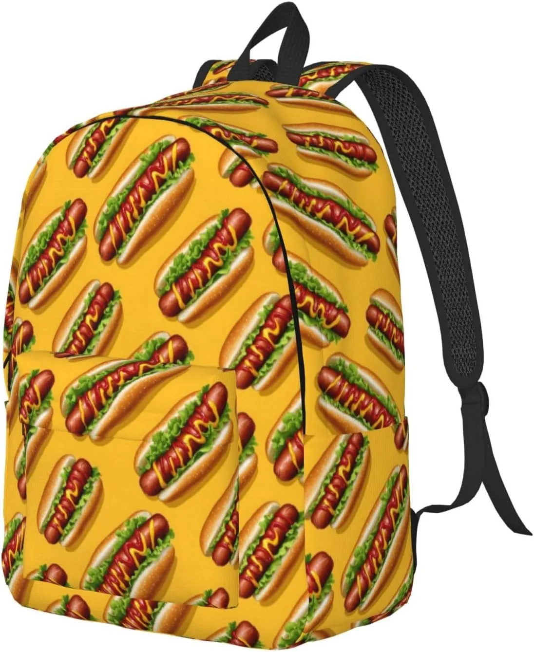 Travel Backpack for Women Men - 20L Hot Dog Fast Food Print Canvas Simple Modern Backpack Bag for Hiking