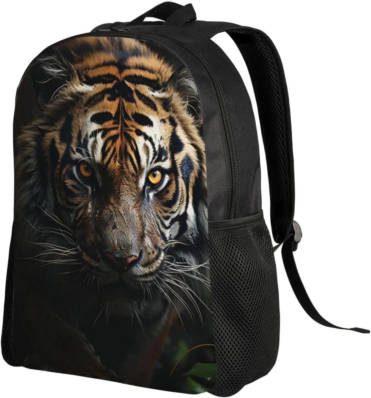 Travel Backpack for Women Men Carry On Backpack Waterproof 15.6inch Laptop Backpack A tiger in the dark