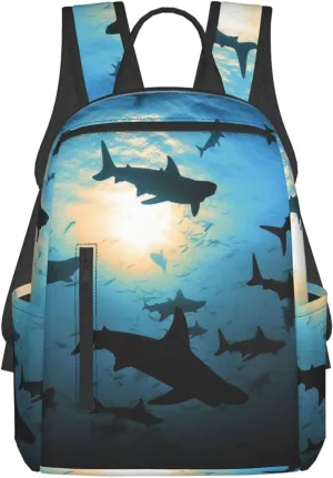 Travel Backpack Hammerhead Sharks Laptop Backpack Lightweight Computer Bag Gift for Women Men Hiking Daypack