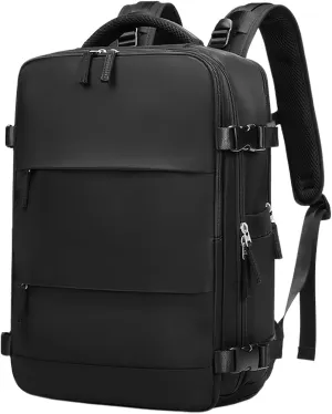 Travel Backpack Large Carry-on Backpack for Women and Men Airline Approved Business Suitcase Waterproof Hiking Backpack (Black)