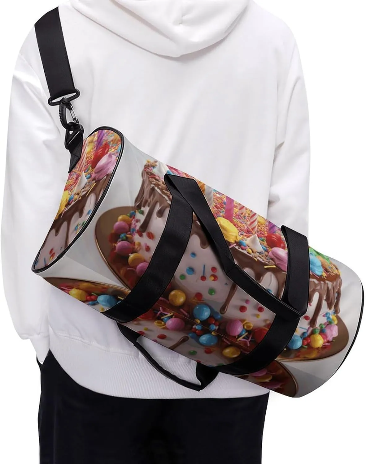 Travel Duffel Bag for Men And Women,Happy Birthday Beautiful Waterproof Sports Fitness Bag Portable Travel Duffel Bag, 17.7in/9in/9in