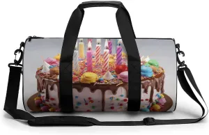 Travel Duffel Bag for Men And Women,Happy Birthday Beautiful Waterproof Sports Fitness Bag Portable Travel Duffel Bag, 17.7in/9in/9in