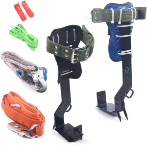 Tree Climber Gear Tool, Tree Climbing Spikes Set with Safety Belt Adjustable Lanyard Rope Rescue Belt Personal Protective Equipment, Rope Rescue Steel Outdoor Tree Climbing kit Tool