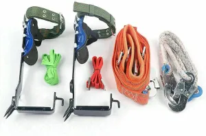 Tree Climbing Set, Tree Climbing Tool (Two-Gear) Rope Safety Protective Belt Foot Straps Ankle Straps, for Mountaineering Indoor Climbing Rock Climbing Outward Band (US Stock)