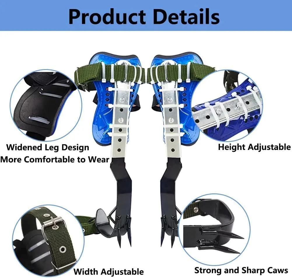 Tree Climbing Spike, Tree Climbing Spike Set 2 Gears Non-Slip Tree Climbing Gear, Tree Climbing Tool Equipment with Gaff Guards for Climbers, Logging, Fruit Picking