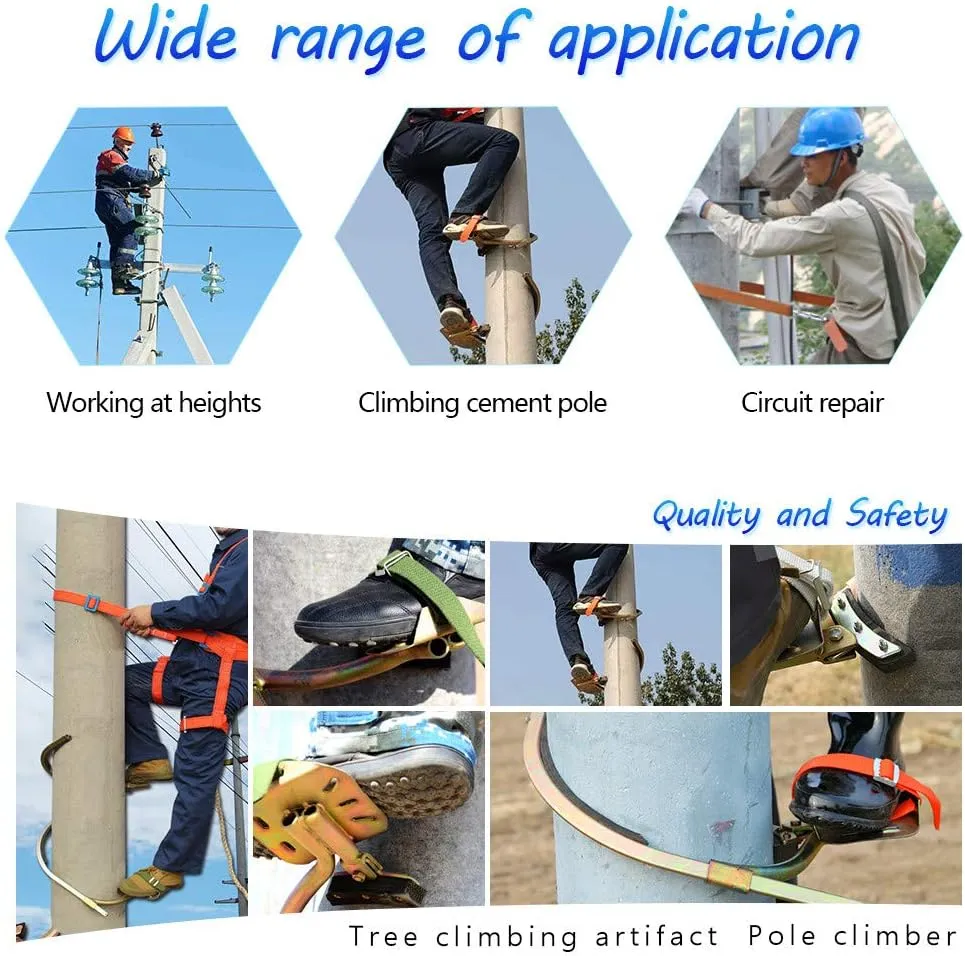 Tree Climbing Spikes for Tree Work, Non-Slip Tree Climbing Tool, Stainless Steel Tree Climbing Gear for Electric Worker, Hunting Observation, Simple to Use,500model