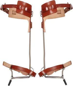 Tree Climbing Spikes Set, Tree Climbing Gear Pole Climbing Spurs Tool with Safety Belt, Stainless Steel Cow Leather Climbing Spurs Gaffs for Cut Down Wood, Pick Fruit, Repair Branches