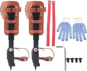 Tree Climbing Spikes,Climbing Spikes with Multi-Functional Belt, Steel Adjustable Climber Gaffs Climbing Trees Gear for Outdoor Jungle Survival Fruit Picking