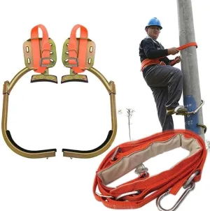 Tree Climbing Tool, 2 Gears Tree Climbing Spike Set, Climbing Tree Spikes, Safety Belt Adjustable Rope Rescue Belt for Cutting