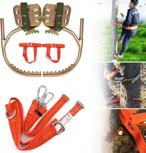Tree Climbing Tool, Stainless Steel Professional Tree Climbing Gear Kit with Safe Belt, Adjustable Pole Climbing Spikes for Climbing Hunting Observation Picking Fruit,300model