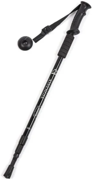 Trekking Pole with Ergonomic Grip, Adjustable Hiking Stick, Durable Aluminum, Black，Red，Blue，