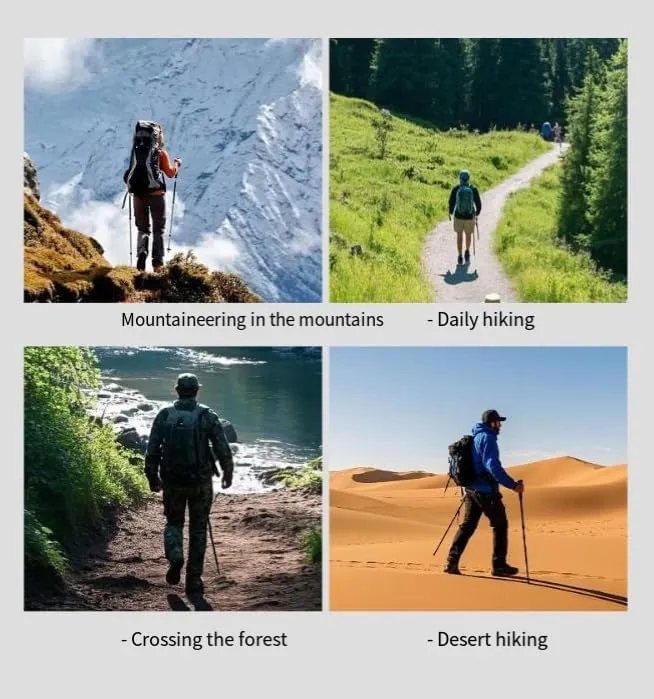 Trekking Pole with Ergonomic Grip, Adjustable Hiking Stick, Durable Aluminum, Black，Red，Blue，