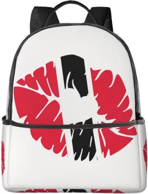 Trinidad Tobago Lips Flag Kiss Casual Backpack Travel Backpacks Outdoor Sports Rucksack Lightweight Daypack Fashion Carry-on Bag for Weekender Traveling