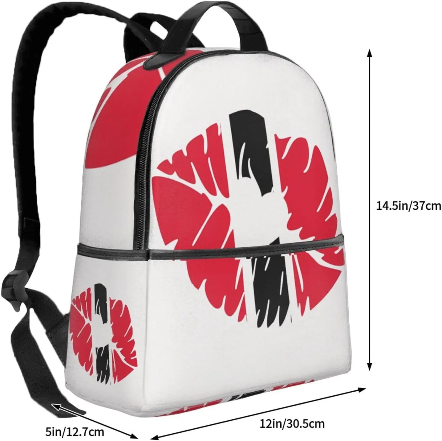 Trinidad Tobago Lips Flag Kiss Casual Backpack Travel Backpacks Outdoor Sports Rucksack Lightweight Daypack Fashion Carry-on Bag for Weekender Traveling
