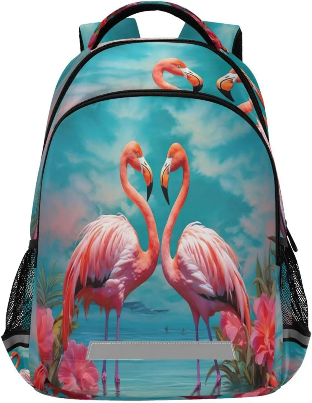 Tropical Pink Flamingos Design Waterproof Backpack - Casual Outdoor Sports Daypack with Ergonomic Shoulder Straps#672