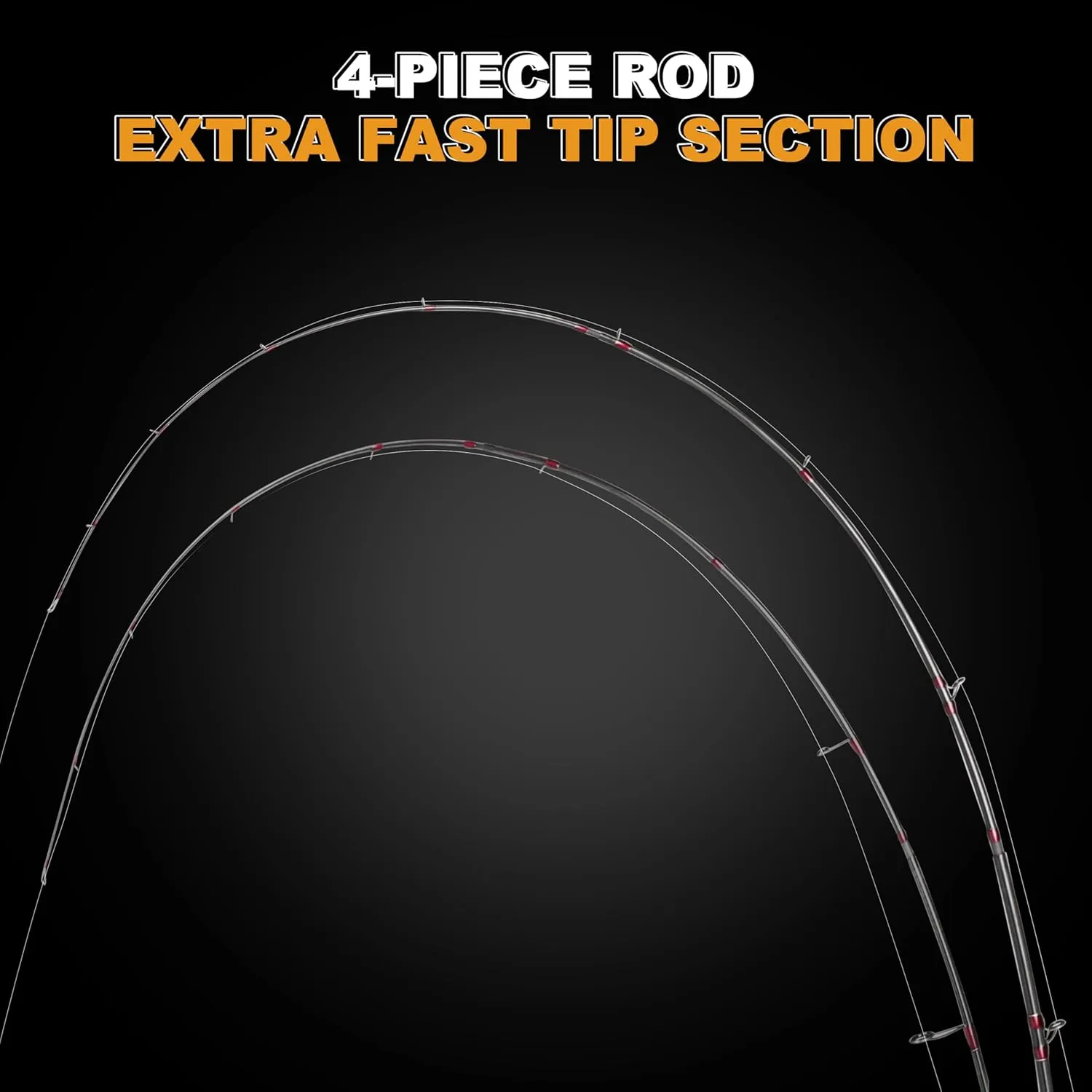 TRUSCEND CrazBass Travel Fishing Rod, FUJI K Guide and Reel Seat, TORAY 30/40T Carbon Fiber, Innovative Put-in Connection Technique, Casting/Spinning HP Fishing Pole with Premium Case, AAA Cork Handle