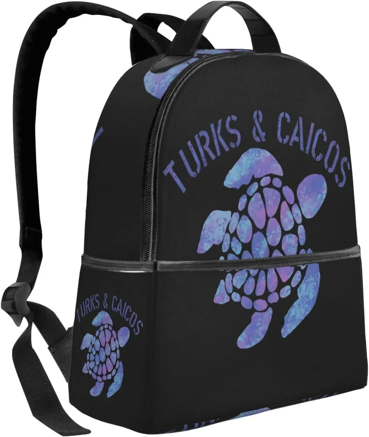 Turks Caicos Islands Flag Turtle Casual Backpack Travel Backpacks Outdoor Sports Rucksack Lightweight Daypack Fashion Carry-on Bag for Weekender Traveling