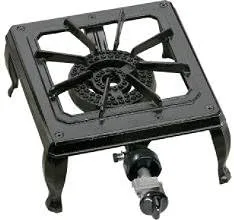 Two Burner Portable Stove Burner, Cast Iron Propane Gas Cooker for Patio Outdoor Camping BBQ