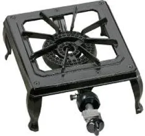 Two Burner Portable Stove Burner, Cast Iron Propane Gas Cooker for Patio Outdoor Camping BBQ