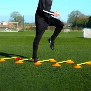 Ultimate Agility Training Bundle,10-Piece Hurdle Set with 20 Cones, Adjustable Poles & Carry Bag – Speed, Agility & Coordination Drills Equipment