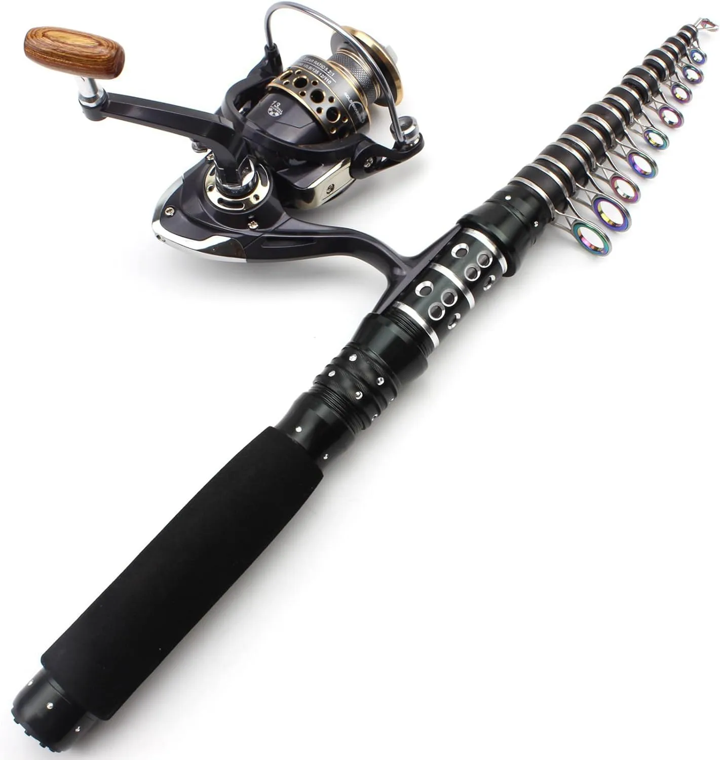 Ultra-Short Mini Carbon Fiber Telescopic Fishing Rod Pole Reel Combo Sea Saltwater Freshwater