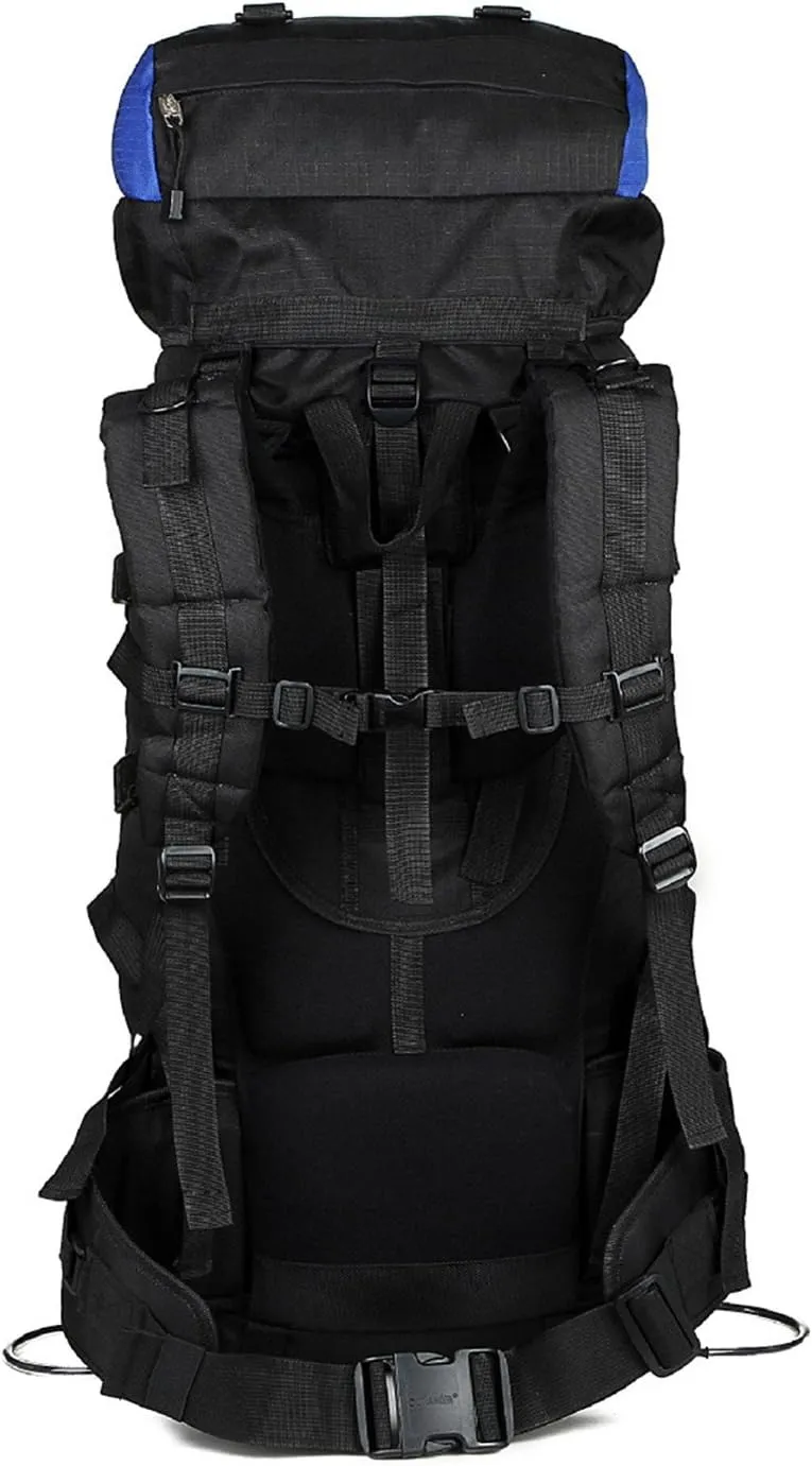 UNISTRENGH 70L 10L Internal Frame Backpack Waterproof Hiking Backpack Backpacking for Camping Mountaineering Fishing (80L Yellow)