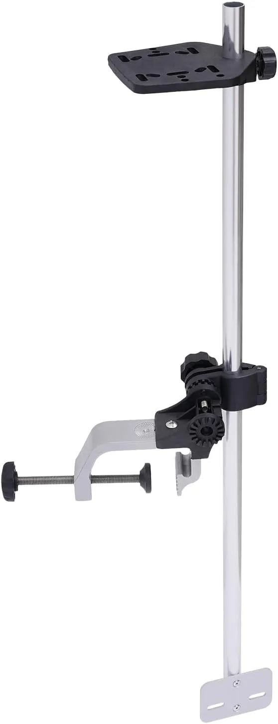 Universal Portable Fish Finder Transducer Bracket,360° Adjustable Aluminum Alloy Transducer Pole Mount for Kayaks Canoes Boats
