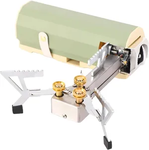 Upgraded 5800W Cassette Stove, 2025 Outdoor Portable Folding Camping Stove, Butane Gas Stove with Carrying Bag, for Wild Camping Cooking Utensils