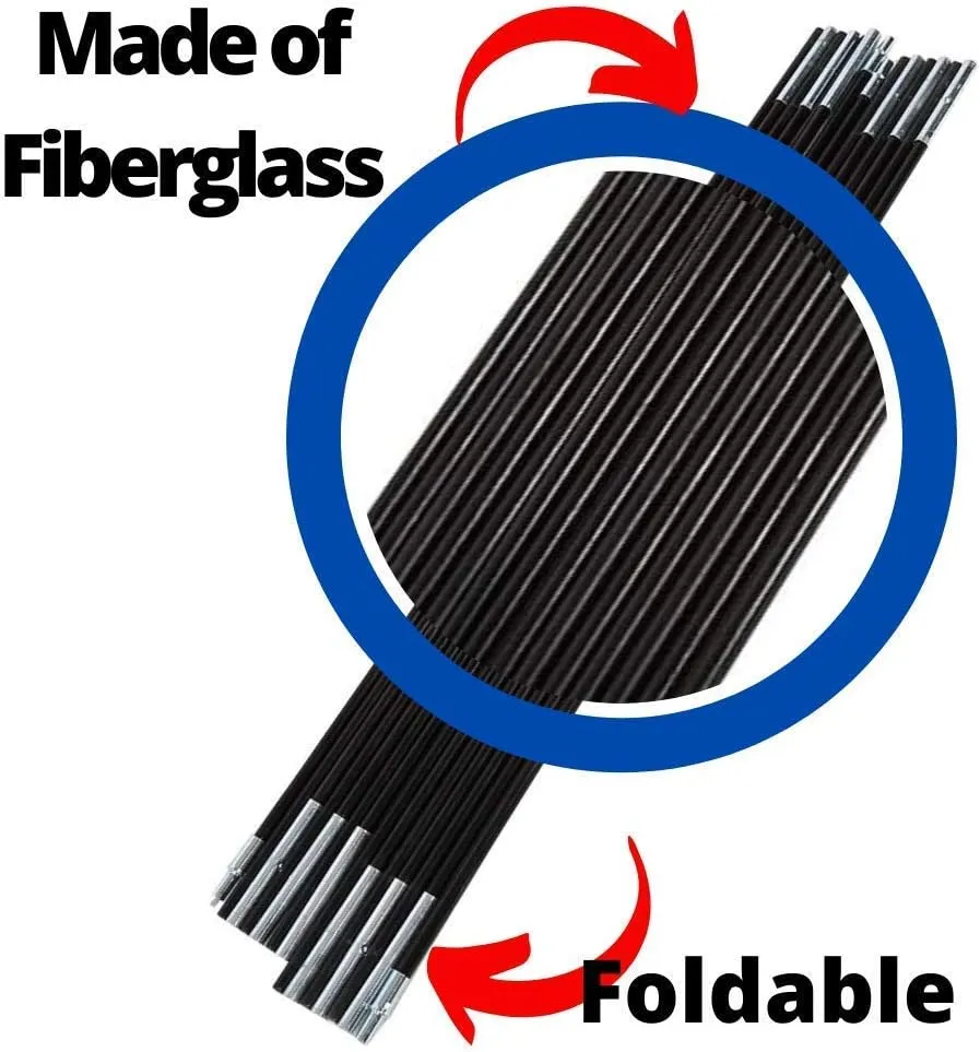 Upper Bounce Universal Trampoline Fiber Glass Rods to Replace Top Ring of Net Enclosure