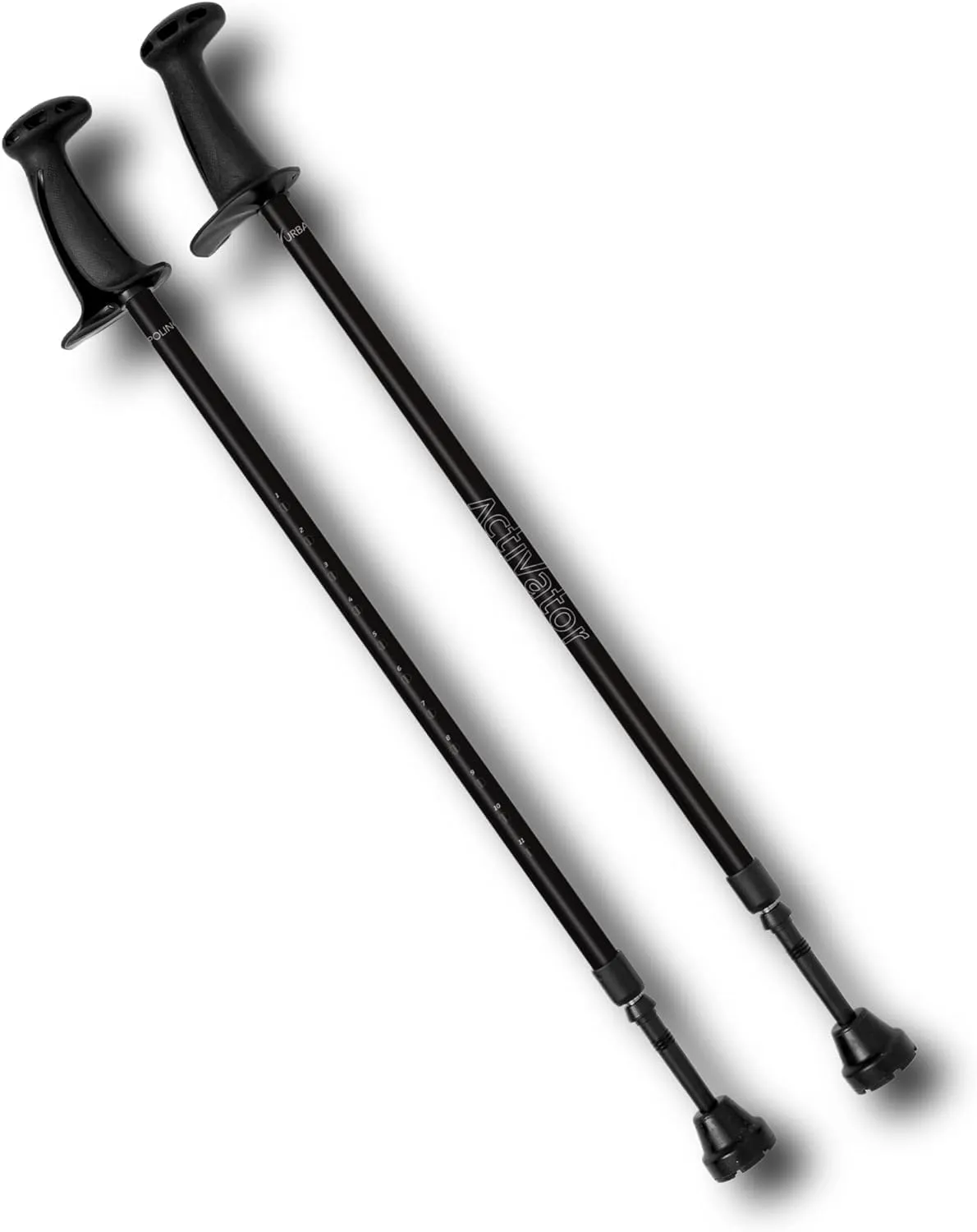 Urban Poling Activator Evening Black Fitness Exercise Assisted 2-Piece Walking Poles
