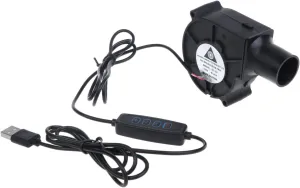 USB 5V Mini Portable BBQ Fan Turbo Blower with Speed Controller, 2500RPM, Black, Compact, Outdoor, Touch Control, Corded Electric, Fire Starter Blower Fan for BBQ Grill Cooking Fire-Stove