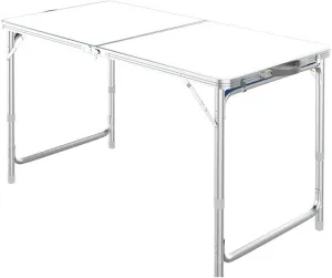 Usoway Portable Beach Table Folding Camping Table Aluminum Ultralight Height Adjustable Camp Table 3 Heights Folding Camping Table (C : White), 665599