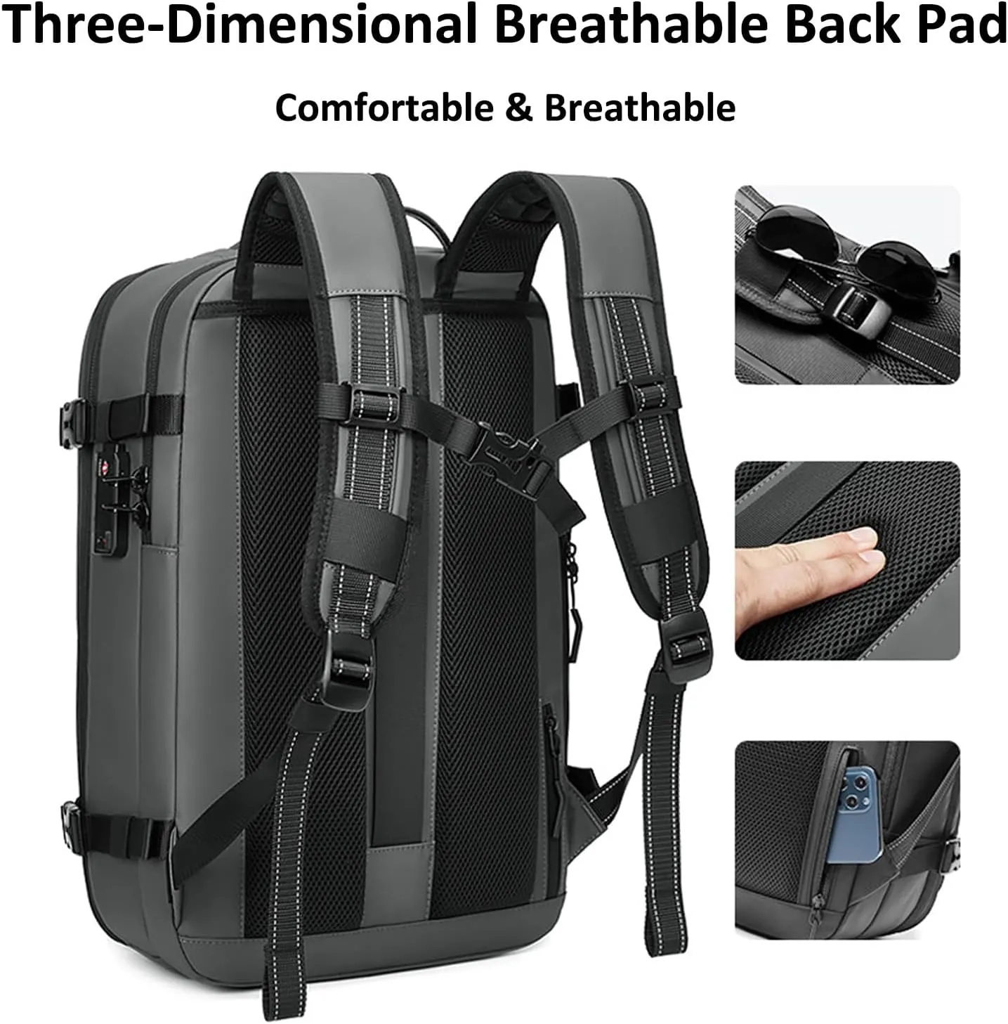 Vacpack Backpack, Airbag Backpack, Backpack with Vacuum Compression, Airpack Backpack with Pump, 60L Large Capacity Waterproof Anti-Theft Travel Backpack (A-Green)