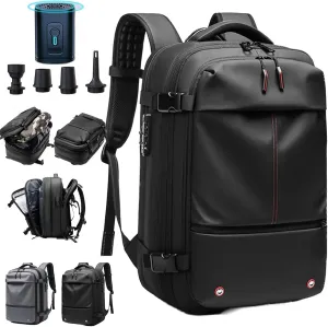 Vacpack Backpack,Vacuum Pack Backpack for Travel,Expandable Airback Vacuum Compression Backpack,Waterproof,Anti-Theft(Black   Electric Vacuum)