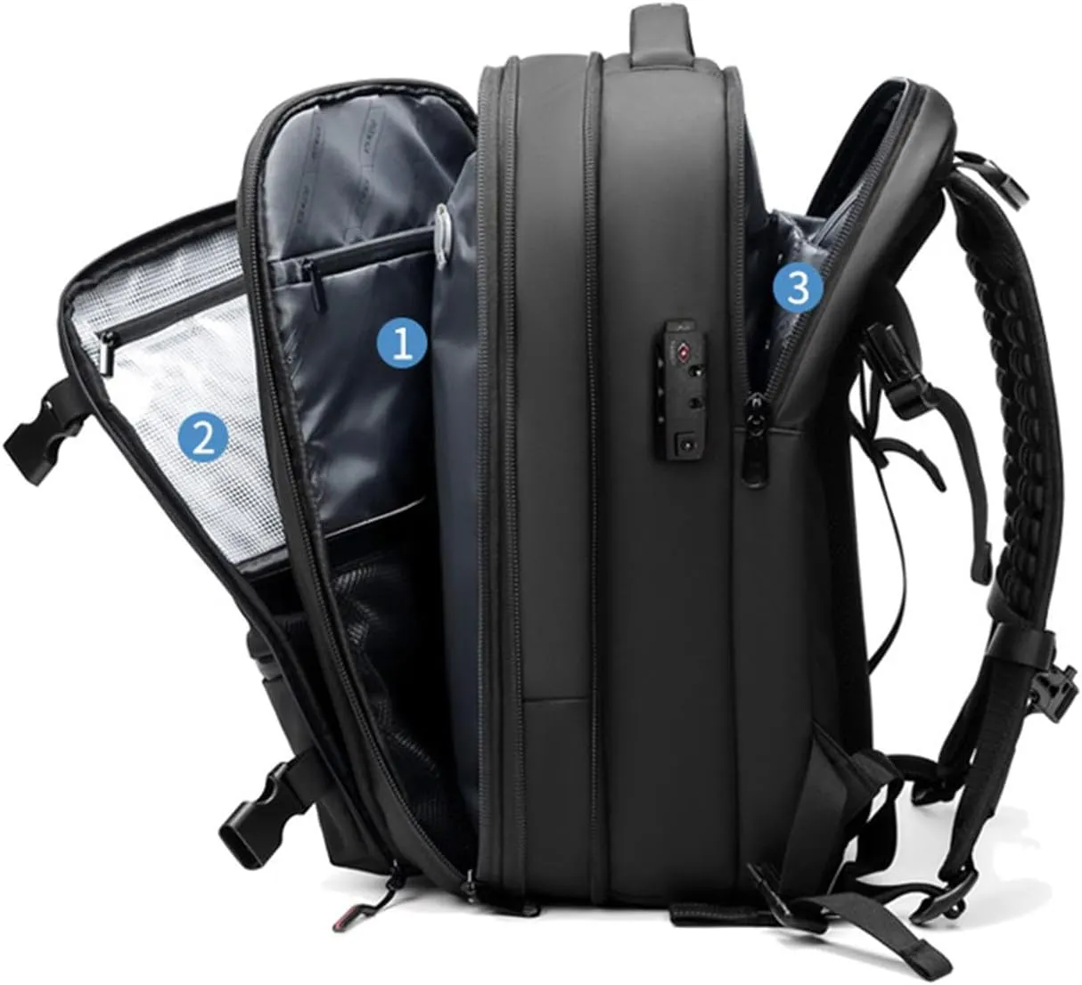 Vacpack Backpack,Vacuum Pack Backpack for Travel,Expandable Airback Vacuum Compression Backpack,Waterproof,Anti-Theft(Black   Electric Vacuum)