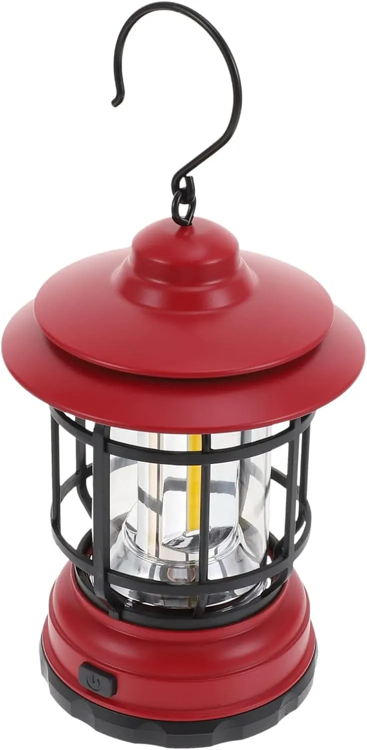 Vaguelly Retro Handheld Led Camping Lamp Portable Hanging Tent Light Multi-Function Emergency Lantern for Outdoor Activities Design for Camping and Home Decor