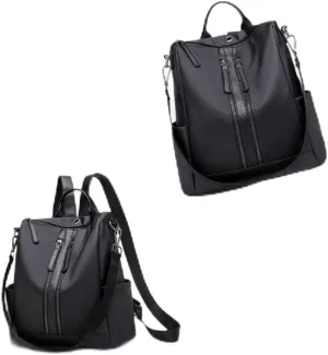VALICLUD Black Casual Backpack Theft Nylon Mummy Shoulder Bag with Headphone Jack Large Capacity