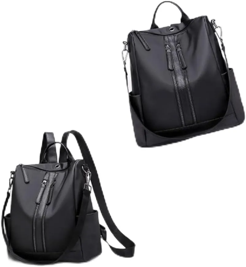 VALICLUD Black Casual Backpack Theft Nylon Mummy Shoulder Bag with Headphone Jack Large Capacity