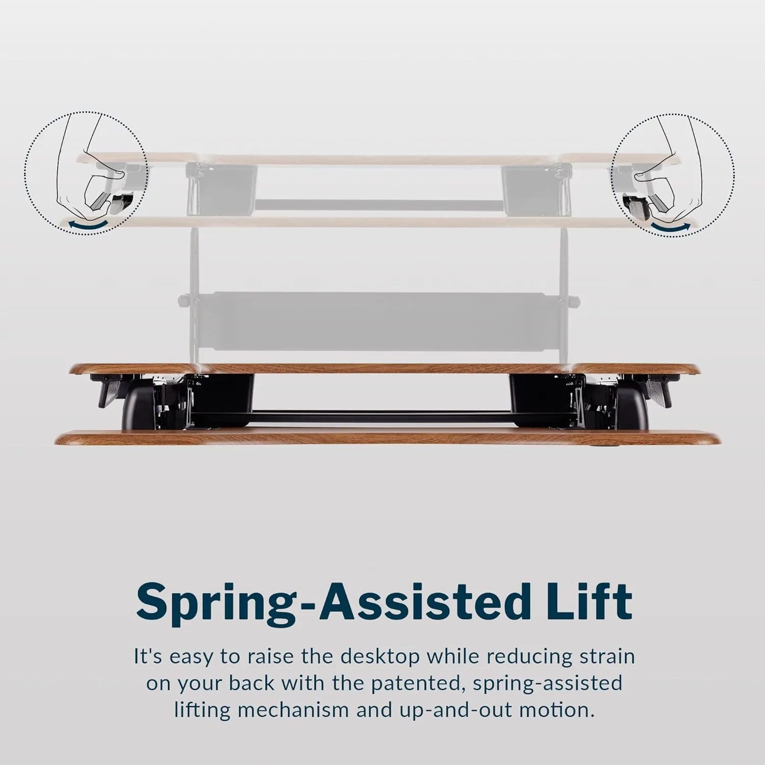 Vari VariDesk Pro Plus 36 - Adjustable Desk Converter with 11 Height Settings - Laptop Sit Stand Desk Riser for Home Office, Table Tops, Workspace - Fully Assembled, Spring Loaded Lift - Walnut