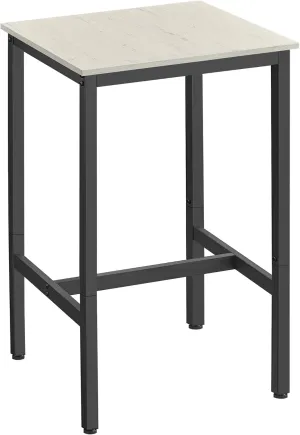 VASAGLE Bar Table, Small Kitchen Dining High Top Pub Cocktail Table for Living Room Party, Sturdy Metal Frame, 23.6 x 23.6 x 36.2 Inches for Narrow Spaces, Easy to Assemble, Vintage White and Black