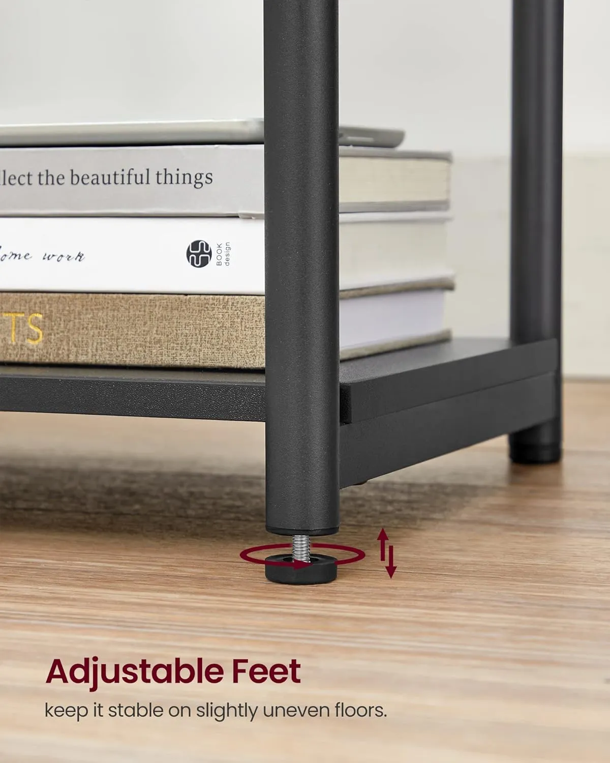 VASAGLE End Table with Charging Station, Set of 2, Small Side Tables for Living Room, Bedroom, Nightstand with Outlets and USB Ports, Bedside Table with Storage Shelf, Black