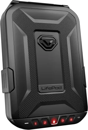 VAULTEK LifePod Secure Waterproof Travel Case Rugged Electronic Lock Box Travel Organizer Portable Handgun Case with Backlit Keypad (Covert Black X)