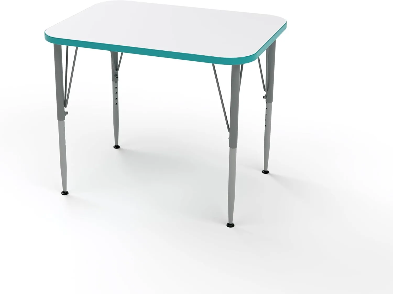 Versa Desk Adjustable Height Kids Table, Large Rectangular Child Desk for School Classroom, Tall Size (White/Ocean, 21-30" H)